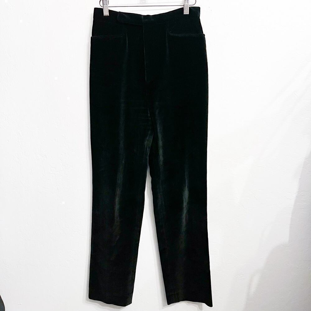 Ralph Lauren Collection Purple Label Velvet Pants Trousers 6 Black Party Dress